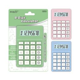 24 Bulk Electronic Calculator 8-Digit Macaron Colors