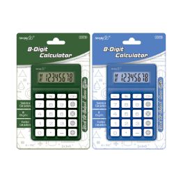 24 Bulk Electronic Calculator 8-Digit Assorted Colors