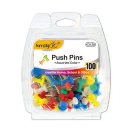 24 Bulk Push Pins Assorted Colors