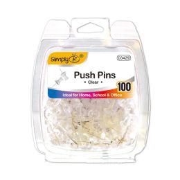 24 Bulk Push Pins Clear 100ct
