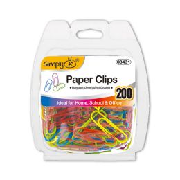 24 Bulk Paper Clips Regular 33mm 200ct Vinyl Coated
