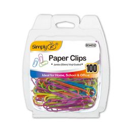 24 Bulk Paper Clips Jumbo 50mm Vinyl Coated 100ct