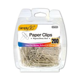24 Bulk Paper Clips Regular 33mm 200ct Silver