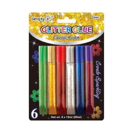 36 Bulk Glitter Glue Classic Color 6ct