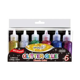 36 Bulk Glitter Glue Classic Color 6ct Washable