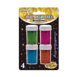 24 Bulk Glitter Shake Neon Color 4ct