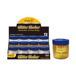 24 Bulk Glitter Shaker Gold and Silver 12ct