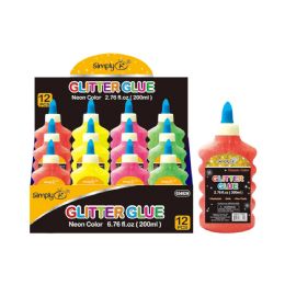24 Bulk Glitter Glue Neon Color 12ct 200nl
