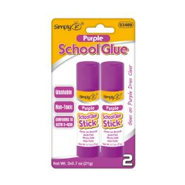 36 Bulk Purple Glue Stick 2ct Washable