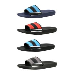 40 Bulk Men's Stripe Slide Assorted