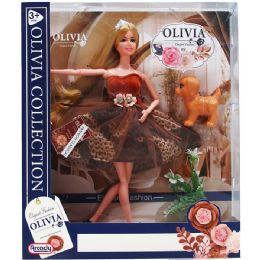 12 Bulk 11.5" Bendable  Doll W/ Pet & Accss In Window Box