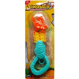 72 Bulk 9.25" Dino Launching Hand On Blister Card, 2 Assrt Clrs