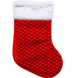 96 Bulk 13.75" Hangable Xmas Stocking In Pp Bag, 2 Assrt