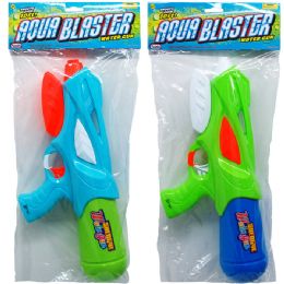 12 Bulk 14.5" Water Gun W/ Pump Actn In Poly Bag W/ Header, 2 Asst