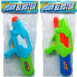 12 Bulk 16.5" Water Gun W/ Pump Actn In Poly Bag W/ Header, 2 Asst