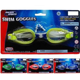 144 Bulk 6.75" Swimming Goggles Assorted Colors