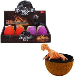 144 Bulk 2.75" Assrt Dinosaur In 3" Egg In 12pc Display Box