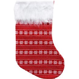 48 Bulk 14" Hangable Xmas Stocking In Pp Bag, 2 Assrt