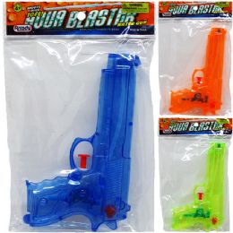 144 Bulk 6.25" Water Gun In Pegable Pp Bag, 3 Assrt Clrs