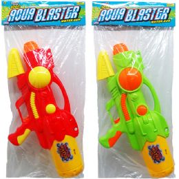 12 Bulk 17.5" Water Gun W/ Pump Actn In Poly Bag W/ Header, 2 Asst