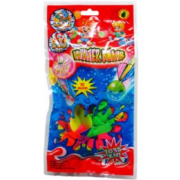 96 Bulk 100pc Assrt Water Balloon W/ Filler In Pouch Bag