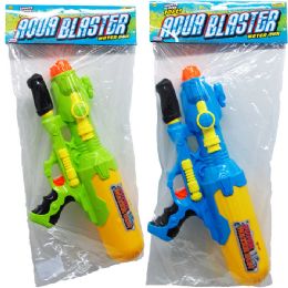 12 Bulk 16" Water Gun W/ Pump Actn In Poly Bag W/ Header, 2 Asst