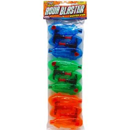 96 Bulk 6pc 3.75" Water Gun In Poly Bag W/ Header