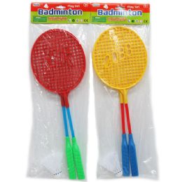 72 Bulk 17" Badminton Playset W/birdie In Poly Bag W/header