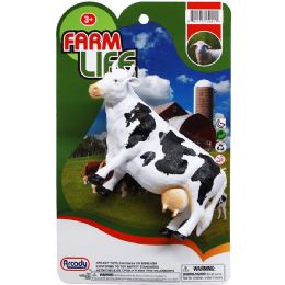 48 Bulk 5"-5.5" Plastic Farm Animals Tied On Card, 5 Assrt Styles