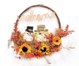 8 Bulk Af Harvest Wreath 22  Pumpkin, Berries, Sun Flowers, Etc