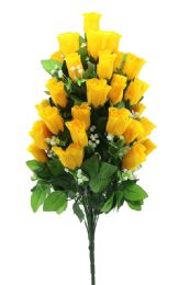 24 Bulk Artificial Flowers - Rose Bush, Yellow, 36 Heads