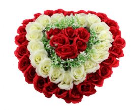24 Bulk Af Rose Wreath 49 Heads Red And White 20 Inch