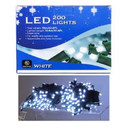 24 Bulk Ul 200l Led 5mmstring Green Wire/pure White In Col