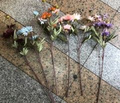 240 Bulk Artificial Flowers - Wild Flower, 3 Heads, 44cm