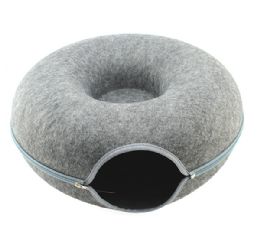 6 Bulk Plush Tunnel Cat Bed -1 Pk Large Size,  Dia 24'' X H 11''  -