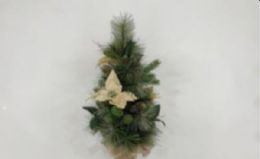 6 Bulk Xm Flower With Base 60cm Champagne