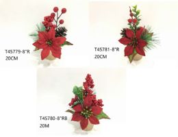 24 Bulk Xm Flower With Pot  W/display Box