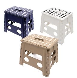 6 Bulk 13" Folding Stepping Stool (3 Assorted Colors)