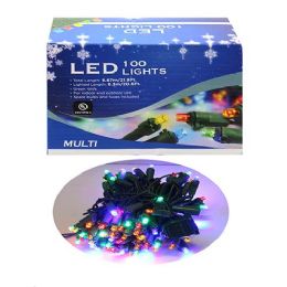 24 Bulk Ul 100l Led 5mmstring Green Wire/multi Bulb In Col
