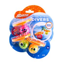 6 Bulk Banzai Whirly Twirly Aqua  Divers 3 Pack