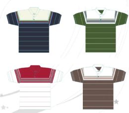 48 Bulk Men's Yarn Dyed Knitted Short Sleeve Polo Assorted Color
