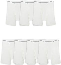 72 Bulk Mix Brands Men's White Cotton Boxer Brief Underwear Assorted Sizes
