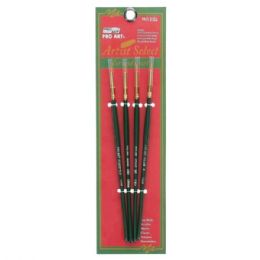 36 Bulk Pro Art MultI-Media 4 Piece Gold Nylon Round Paint Brush Set