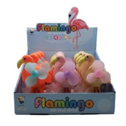 24 Bulk Flamingo Hand Fan