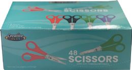 144 Bulk Scissors - 5 Inch - Blunt Tip - 4 Assorted Colors