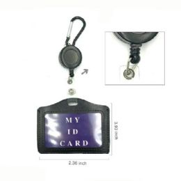 48 Bulk Horizontal Black Id Holder W/retractable 2.36in X 3.93in