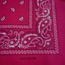 24 Bulk Hot Pink Paisley Bandana