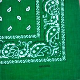 24 Bulk Kelly Green Paisley Bandana
