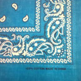 24 Bulk Turquoise Paisley Bandana