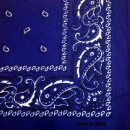24 Bulk Royal Blue Paisley Bandana